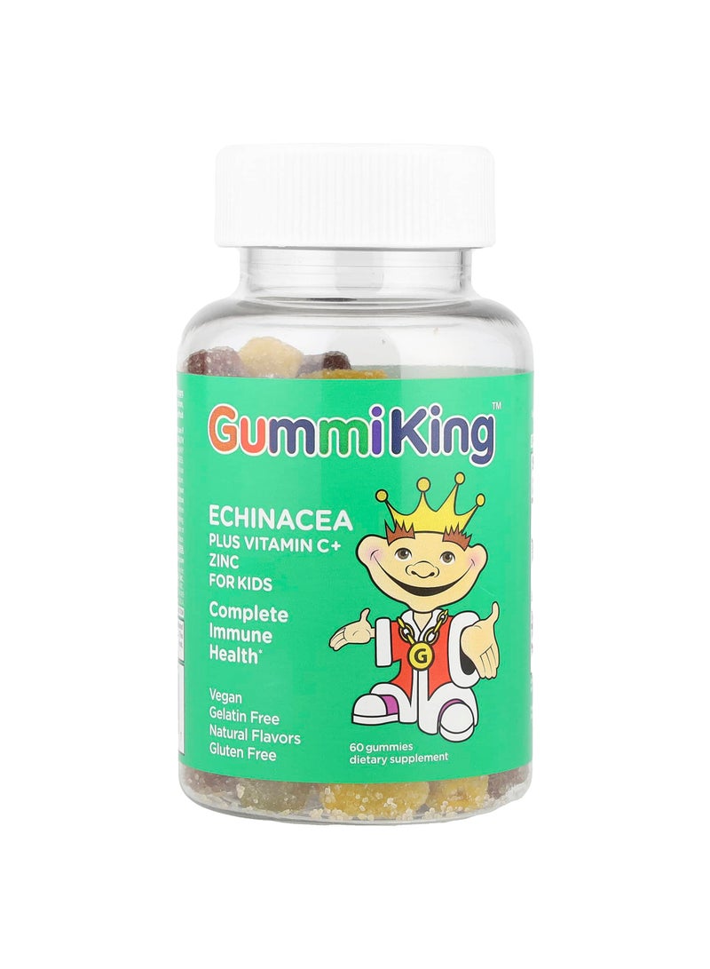 Echinacea Plus Vitamin C+ Zinc for Kids, Strawberry, Orange, Lemon, Grape, Cherry and Grapefruit, 60 Gummies
